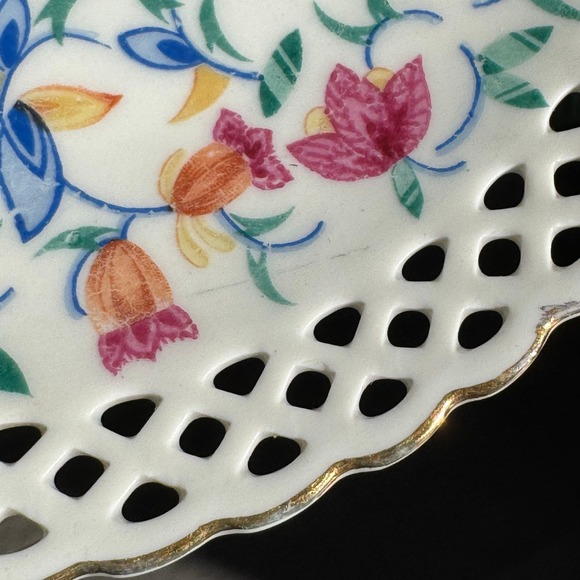 Vintage Germany Floral Reticulated Plate Decorative‎ Display Plate - Picture 4 of 7
